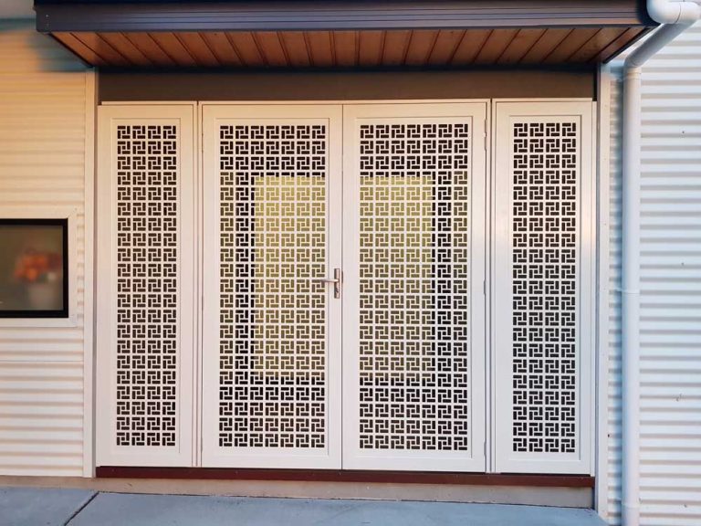 Laser cut outdoor decorative security screens for doors and windows